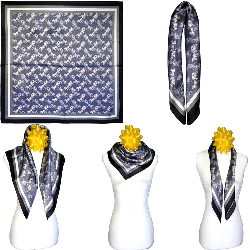 NWT Genuine 100% Mulberry Silk Satin Scarf 25"x25" Medium Square Shawl 57081